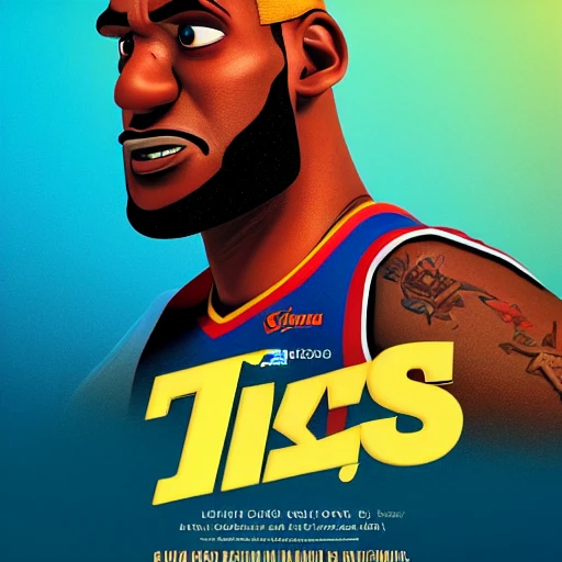 a poster of a Pixar's movie about LeBron James high definition, Detailed and Intricate, Geometric, CGI, PBR, detailed, digital masterpiece, 8k, smooth, [sharp focus], unreal engine 5 rendered, illustration, cinematic lighting, [high octane render], detailed environment], [high key lighting, highly detailed, fine detail, intricate, award - winning, good anatomy