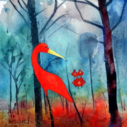 hope, sky, stork, forest, red square, moscow, war, , Water Color