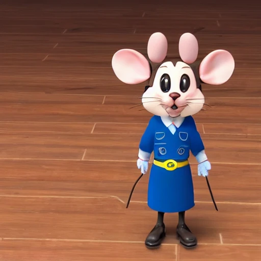 A super cute little anthropomorphic Mouse in school uniform in pixar style,standing,big charming eyes,cute tail,super realistic,super detail,luxurious,elegant,gorgeous,Unreal Engine,octane render, 8K,VRAY super realistic --ar 9:16 --testp --s 5000 , 3D