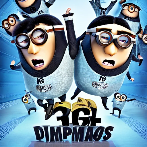 a poster of he Migos as seen in millennium despicable me (2010)  high definition, Detailed and Intricate, Geometric, CGI, PBR, detailed, digital masterpiece, 8k, smooth, [sharp focus], unreal engine 5 rendered, illustration, cinematic lighting, [high octane render], detailed environment], [high key lighting, highly detailed, fine detail, intricate, award - winning, {high definition anatomy}, 3D