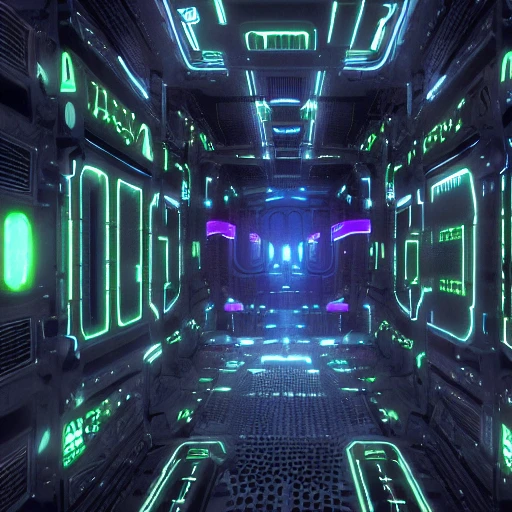 artificial intelligence, matrix, alien, very fine detail, 8k, cinematic lighting, neon, CPU