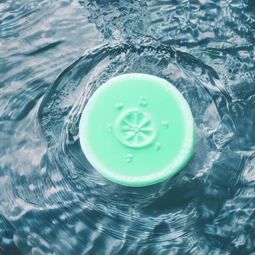 Large colored soap floating on the water 
