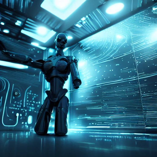 artificial intelligence, matrix, alien, very fine detail, 8k, sharp focus, cinematic lighting, digital art, cartoon