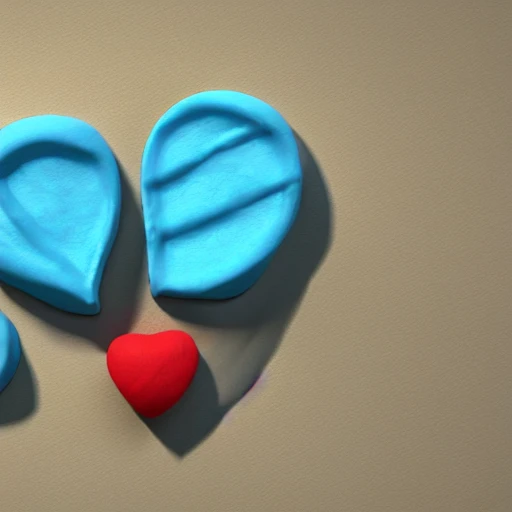 Playdough Renders heart, smooth, 3D, unreal engine 5, Water Color