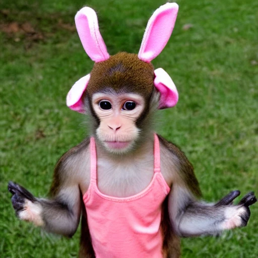 monkey with bunny ears
