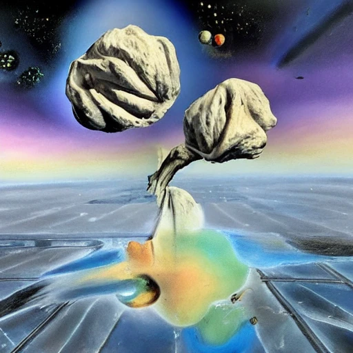 ultra realistic salvador dali style outer space