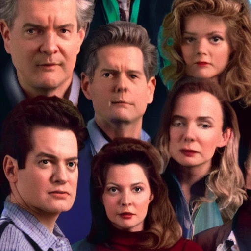 color, twin peaks, all cast group photo, high definition, enhanced, ultracrisp, 4k