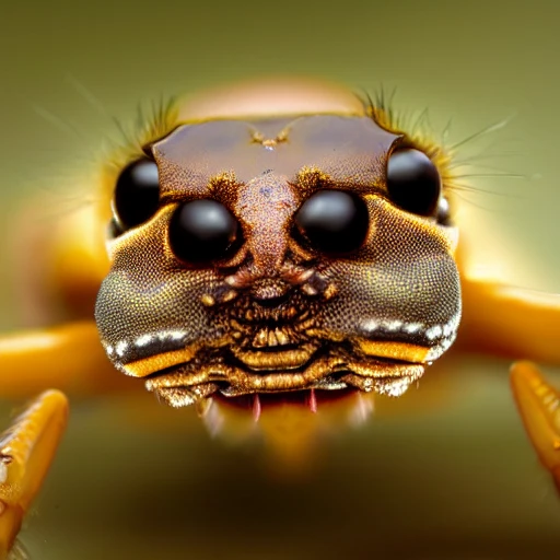 face, close - up, demonic flesh eating insect