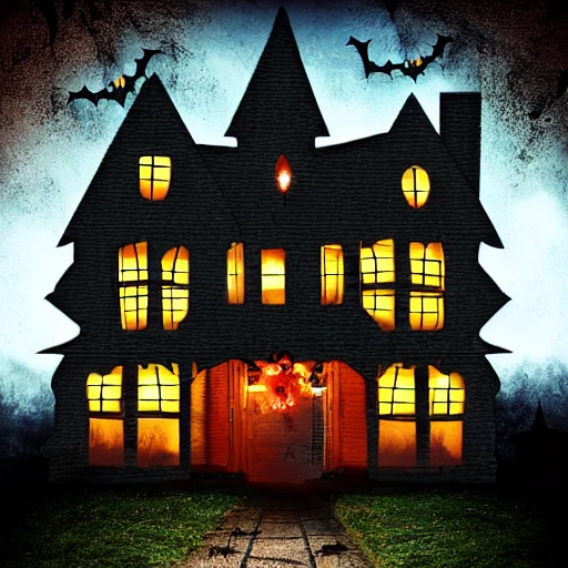 creepy halloween haunted house