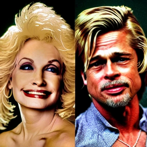 combine brad pitt and dolly parton faces