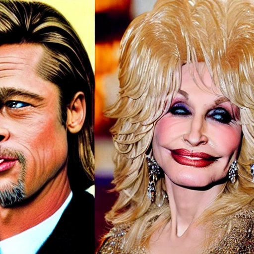 combine brad pitt and dolly parton faces