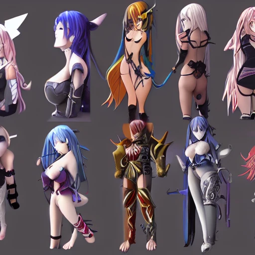 Art 3d, anime, warriors, boobs 