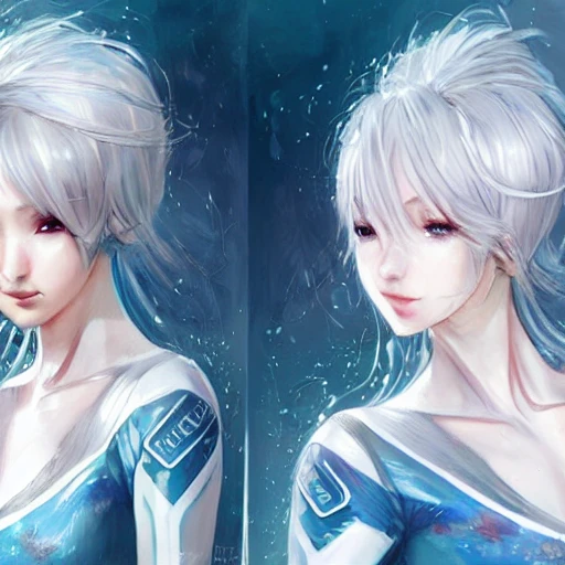 Very detailed.portrait concept art of a beautiful anime girl wearing a swimming race suit, sci-fi suit| | kawaii - cute - fine - face, intricate,white hair, elegant, highly detailed. trending on artstation, digital art, by Stanley Artgerm Lau, [[[WLOP]]], , Andrei Riabovitchev, Marc Simonetti, Yoshitaka Amano, 8k wallpaper, {ocean},{{{desert}}},{{{vivid}}},{{{red}}}