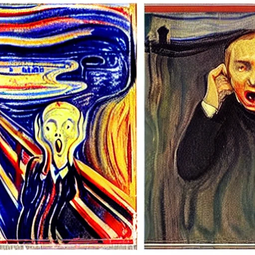 Edvard Munch, scream, Putin face, Kremlin
