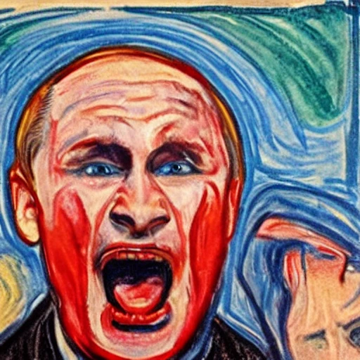 Edvard Munch, scream, Putin face, Kremlin
