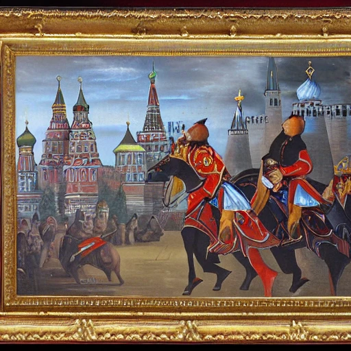 Kremlin, Moscow, Ivan the terrible, Putin, war, fear, Oil Painting