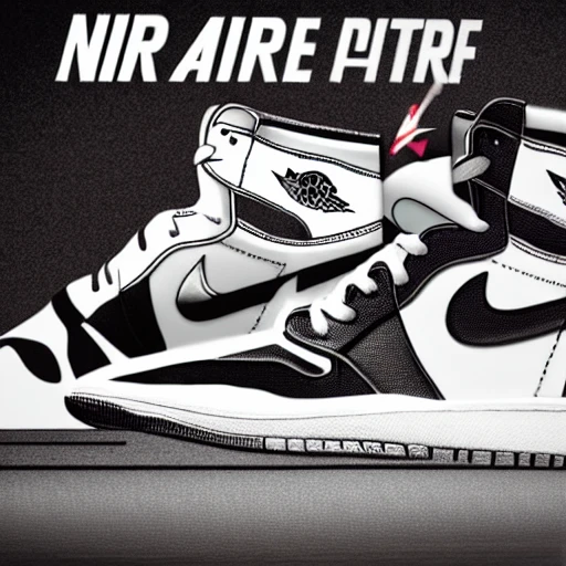 Perfect symmetry, Hyper realistic poster of Nike air Jordan 1, h ...