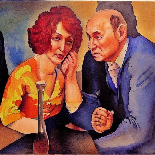 День Опричника, Скуратов, Путин, Kuzma Petrov-Vodkin, Доллар, Водка, , Water Color