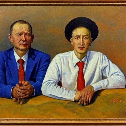 Виктор Пелевин, Путин, Kuzma Petrov-Vodkin, Доллар, Водка,  , Oil Painting