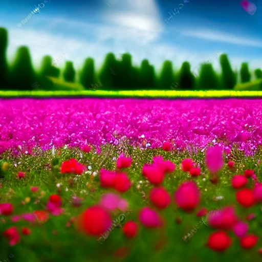 field of flowers, ultra realistic, 4k