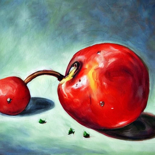 artist painting rotten fruit, ultra realistic, 4k