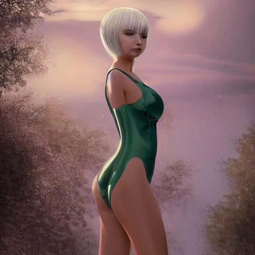 Very detailed, A {{hyperrealistic}} portrait of a beautiful anime girl wearing  rubber swimsuit, sci-fi suit, bob short white hair,slender body ,fine face, intricate, elegant, volumetric light, highly detailed. trending on artstation, digital art, [[[WLOP]]] , 8k wallpaper, {ocean},desert,{vivid}, {red}, bottom body close up, full body, {pastel color}, japanese kawaii, beautiful skin, full body