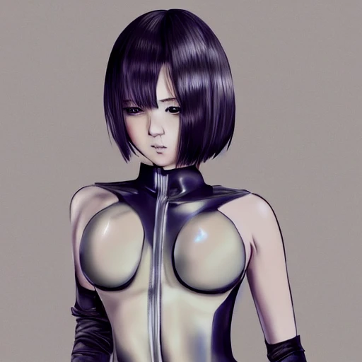 Very detailed, A {{{hyperrealistic}}} portrait of a beautiful anime girl wearing  rubber swimsuit, sci-fi suit, bob short white hair, japanese kawaii, slender, beautiful abs, fine face, intricate, elegant, volumetric light, highly detailed,bottom body close up, trending on artstation, digital art, [[[WLOP]]] , 8k wallpaper, vivid, full body, {pastel color}, beautiful skin, two arms