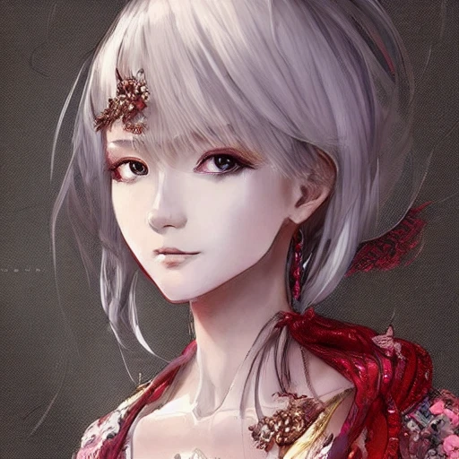 Very detailed.portrait concept art of a random beautiful anime character wearing a chinese cloth,| kawaii - cute - fine - face, intricate,white hair, elegant, highly detailed. trending on artstation, digital art, by Stanley Artgerm Lau, [[[WLOP]]], , Andrei Riabovitchev, Marc Simonetti, Yoshitaka Amano, 8k wallpaper, {ocean},{{{desert}}},{{{vivid}}},{{{red}}}, 3D