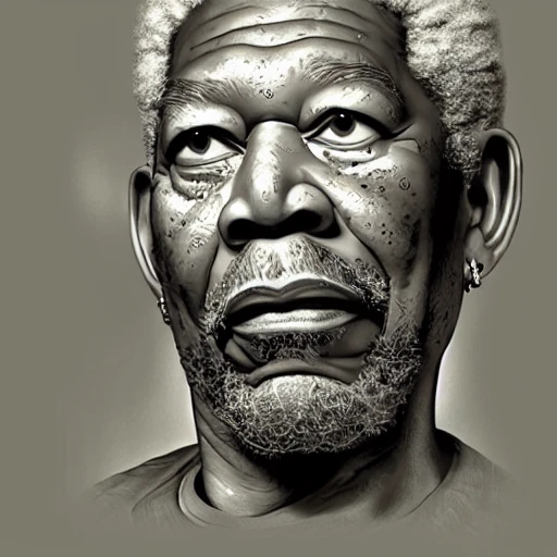 a very detailed hyper realistic 3d poster of Morgan freeman as god of wisdom, high definition, Detailed and Intricate, Geometric, CGI, PBR, detailed, digital masterpiece, 8k, smooth, [sharp focus], unreal engine 5 rendered, illustration, cinematic lighting, [high octane render], detailed environment], [high key lighting, highly detailed, fine detail, intricate, award - winning, {high definition anatomy}, 3D,  in the style of makoto shinkai and greg rutkowski and albert bierstadt and james gurney