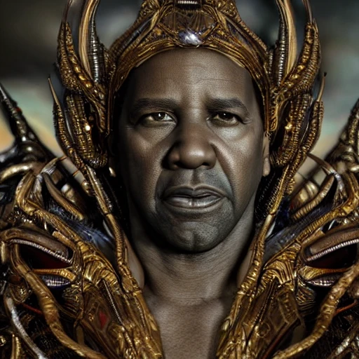 very detailed Hyper realistic photo from afar, of denzel washington, as god, art deco, very detailed, very realistic, Detailed and Intricate, Geometric, CGI, PBR, by Philippe Druillet, highly detailed, digital masterpiece, trippy, 8k, smooth, [sharp focus], unreal engine 5 rendered, illustration, cinematic lighting, [high octane render], detailed environment], [high key lighting, highly detailed, fine detail, intricate, award - winning, fantasy, 3D,