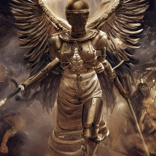 a very detailed hyper realistic poster of angels in battle, high definition, Detailed and Intricate, Geometric, CGI, PBR, detailed, digital masterpiece, 8k, smooth, [sharp focus], unreal engine 5 rendered, illustration, cinematic lighting, [high octane render], detailed environment], [high key lighting, highly detailed, fine detail, intricate, award - winning, {high definition anatomy}, 3D,  in the style of makoto shinkai and greg rutkowski and albert bierstadt and james gurney