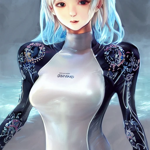 Very detailed.portrait concept art of a beautiful anime girl wearing a swimming race suit, sci-fi suit| | kawaii - cute - fine - face, intricate,white hair, elegant, highly detailed. trending on artstation, digital art, by Stanley Artgerm Lau, [[[WLOP]]], , Andrei Riabovitchev, Marc Simonetti, Yoshitaka Amano, 8k wallpaper, {ocean},{{{desert}}},{{{vivid color}}},{{{red}}}