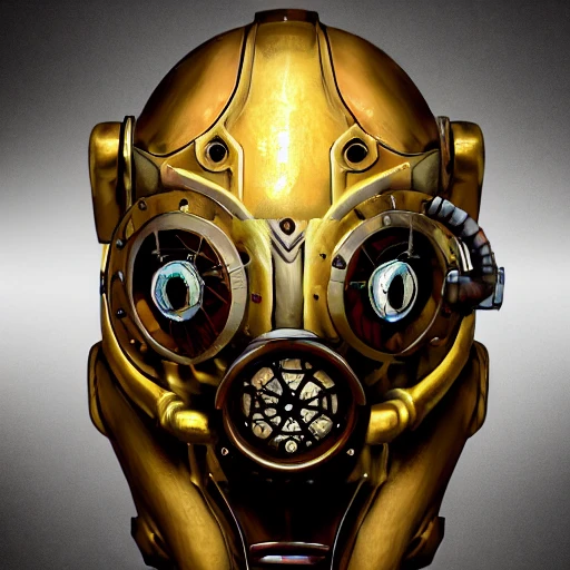 steampunk helmet fantasy art mask robot ninja stylized digital illustration sharp focus, elegant intricate digital painting artstation concept art global illumination ray tracing advanced technology chaykin howard and campionpascale and cooke darwyn and davis jack 