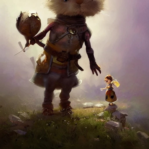 a beautiful painting of a pixar style, tiny cute and adorable bunny adventurer dressed in medieval armour, jean - baptiste monge, anthropomorphic, dramatic lighting, volumetric light, delicate, ethereal, amazing light, summer, morning, digital art by emmanuel shiu and albert bierstadt, trending on artstation, 3D