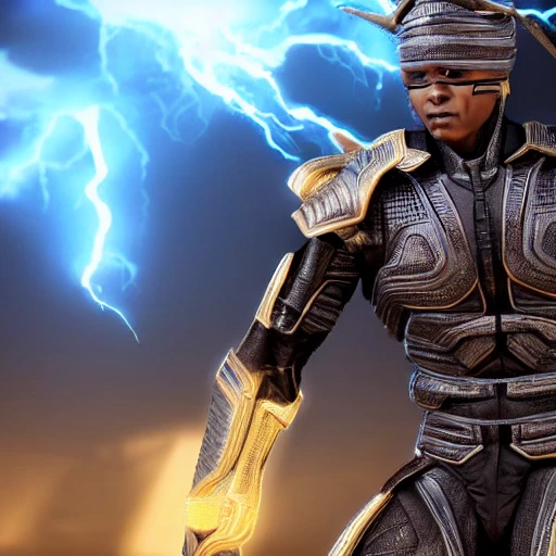 a hyper realistic, poster of the weekend, as raiden from mortal kombat, brown skin high definition, Detailed and Intricate, Geometric, CGI, PBR, detailed, digital masterpiece, 8k, smooth, [sharp focus], unreal engine 5 rendered, illustration, cinematic lighting, [high octane render], detailed environment], [high key lighting, highly detailed, fine detail, intricate, award - winning, {high definition anatomy}, 

, Trippy