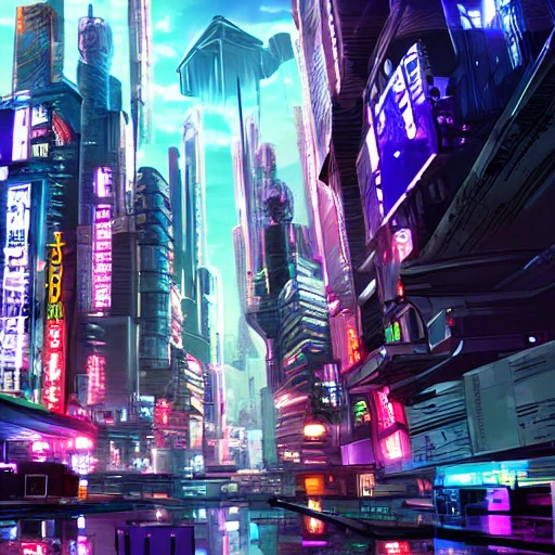 cyberpunk anime city