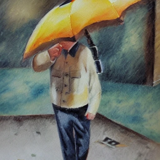 Adolf Hitler caminando en la lluvia con un paraguas, Oil Painting, Water Color, Cartoon, Oil Painting, Water Color, Cartoon, Oil Painting, Water Color