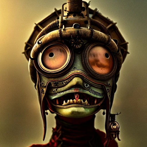 steampunk style, beautiful woman, perfect face, perfect eyes, combining the art style of Machinarium with Beksinski, digital Art, perfect composition, beautiful detailed intricate insanely detailed, cinematic, octane render, shot on IMAX 70mm, high contrast, HDR,