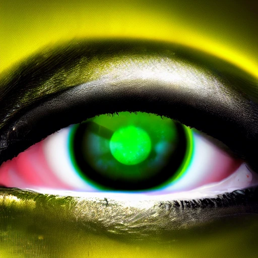 green eyes in space cry yellow waves ultra 4k, 3D