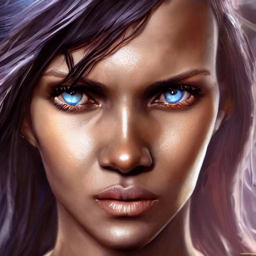 beautiful perfect face, dark-elf, viconia, detailled blue-dark skin, baldur's gate, perfect eyes, by Stanley Artgerm Lau, Very detailed, Halle Berry, white long hair