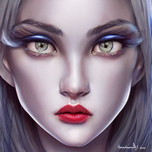 Very detailed. intricate, elegant, highly detailed, trending on artstation, digital art, perfect face, perfect eyes, perfect composition, by Stanley Artgerm Lau, beautiful perfect face, drow, viconia, detailled dark bleu skin, baldur's gate, perfect eyes, by Stanley Artgerm Lau, Very detailed, white haired, red pupils