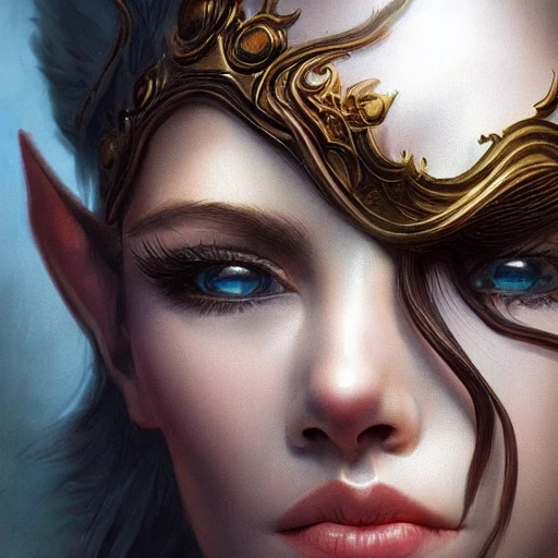 Very detailed. intricate, elegant, highly detailed, trending on artstation, digital art, perfect face, perfect eyes, perfect composition, by Stanley Artgerm Lau, beautiful perfect face, drow, viconia, Baldur's gate, brown skin, elf