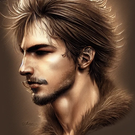 Very detailed male portrait. intricate, elegant, highly detailed, trending on artstation, digital art, perfect face, perfect brown eyes, perfect composition, by Luis Royo, beautiful perfect face, Baldur's gate, brown skin, blond hair, wizard