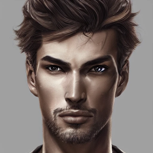 Very detailed male portrait. intricate, elegant, highly detailed, trending on artstation, digital art, perfect face, perfect brown eyes, perfect composition, by Stanley Artgerm Lau, beautiful perfect face, Baldur's gate, brown skin, blond hair