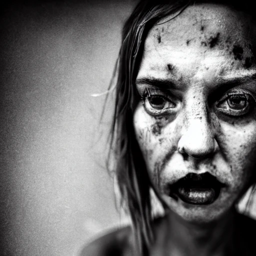 prostitute, dirty, drunk, showing, sodusing, photo, ambient light, Nikon 14mm f/1.8G, by Lee Jeffries