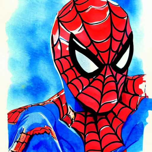 spiderman , Water Color