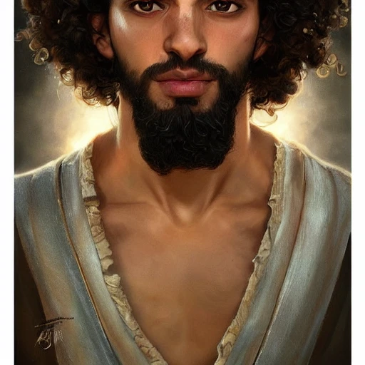 jose luis torregrosa maciá
beautiful, strong, mixed race, curly hair, beard, male, face, head shot, fantasy, highly detailed, digital painting, artstation, concept art, smooth, sharp focus, illustration, art by artgerm and greg rutkowski and alphonse mucha 