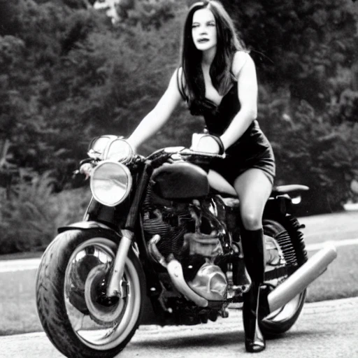 young liv tyler riding a motorcycle - Arthub.ai