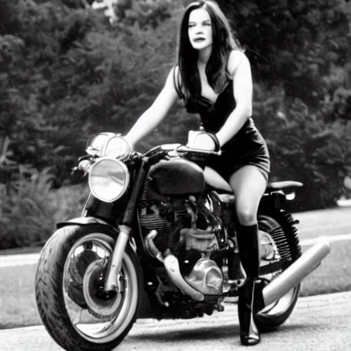 young liv tyler riding a motorcycle