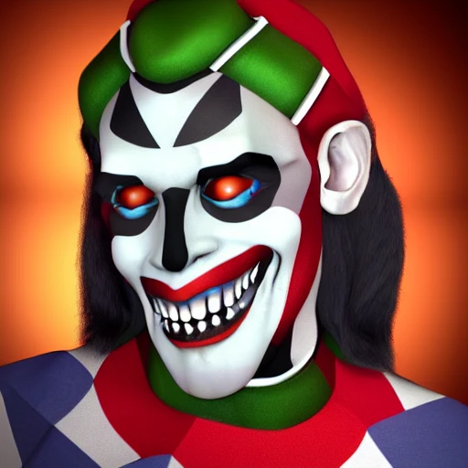 Realistic Harlequin Jester, 3D, Jesus Christ